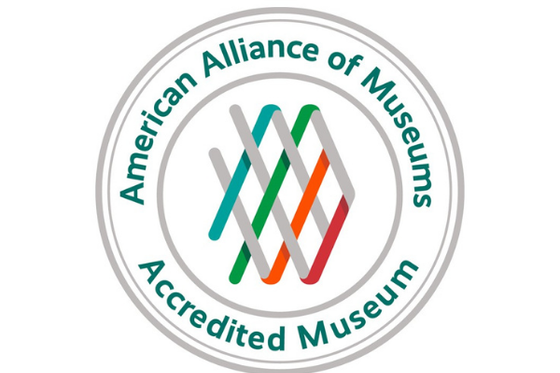 Logo badge for American Alliance of Museums Accredited Museum. 