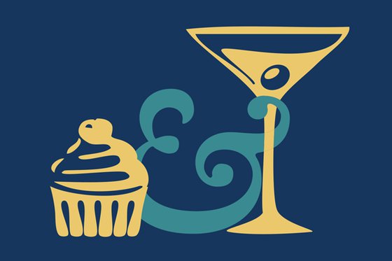 Logo for cupcakes and cocktails.